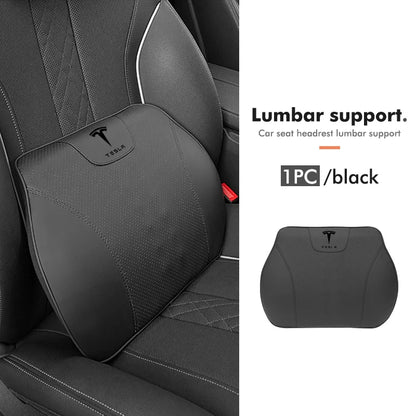 Premium Napa Leather Headrest and Lumbar Support for Enhanced Driving Comfort