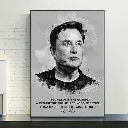 Stunning Modern Art Canvas Print of Elon Musk - A Unique Touch to Your Home Decor