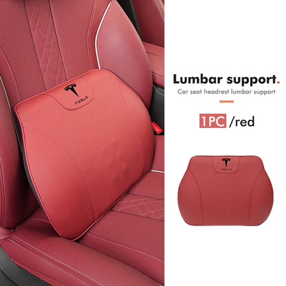 Premium Napa Leather Headrest and Lumbar Support for Enhanced Driving Comfort