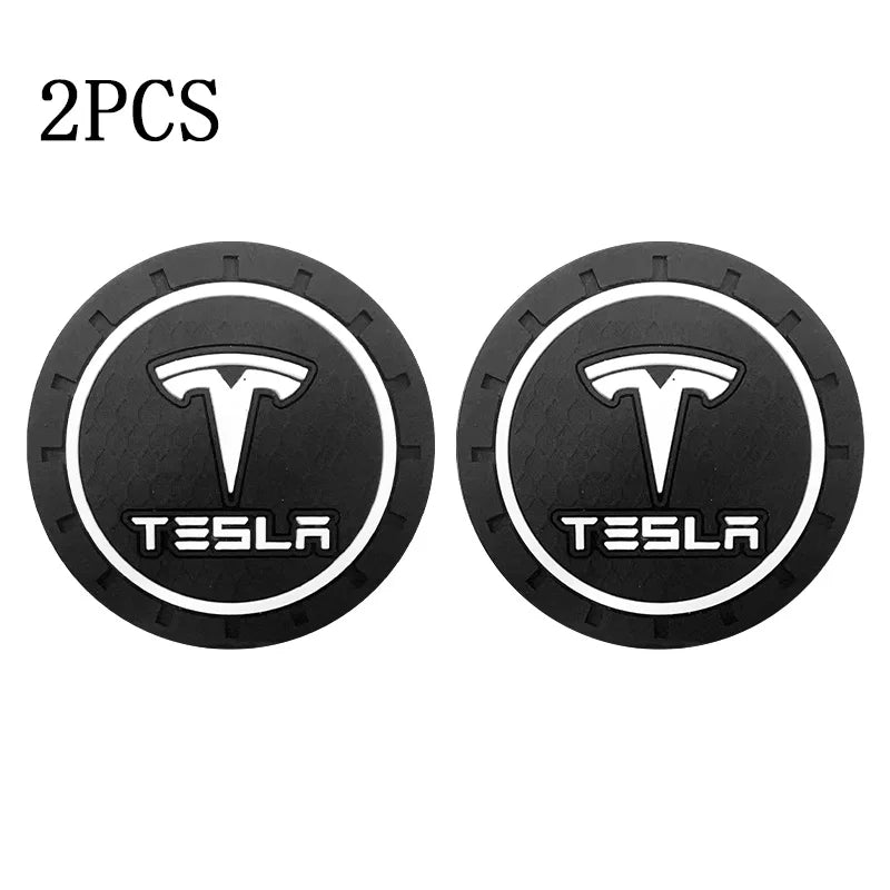 Car Coaster Water Cup Bottle Holder Anti-Slip Pad Mat for  Model 3 Model S X Model Y Spacex Roadster Auto Tools Accessories