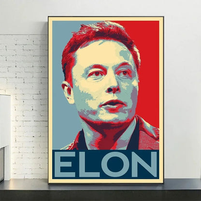 Stunning Modern Art Canvas Print of Elon Musk - A Unique Touch to Your Home Decor