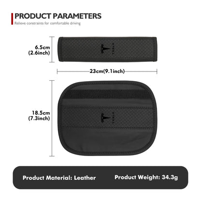 Premium Leather Seat Belt Accessories for Tesla Models - Enhance Comfort and Safety