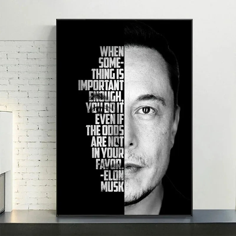 Stunning Modern Art Canvas Print of Elon Musk - A Unique Touch to Your Home Decor