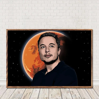 Stunning Modern Art Canvas Print of Elon Musk - A Unique Touch to Your Home Decor