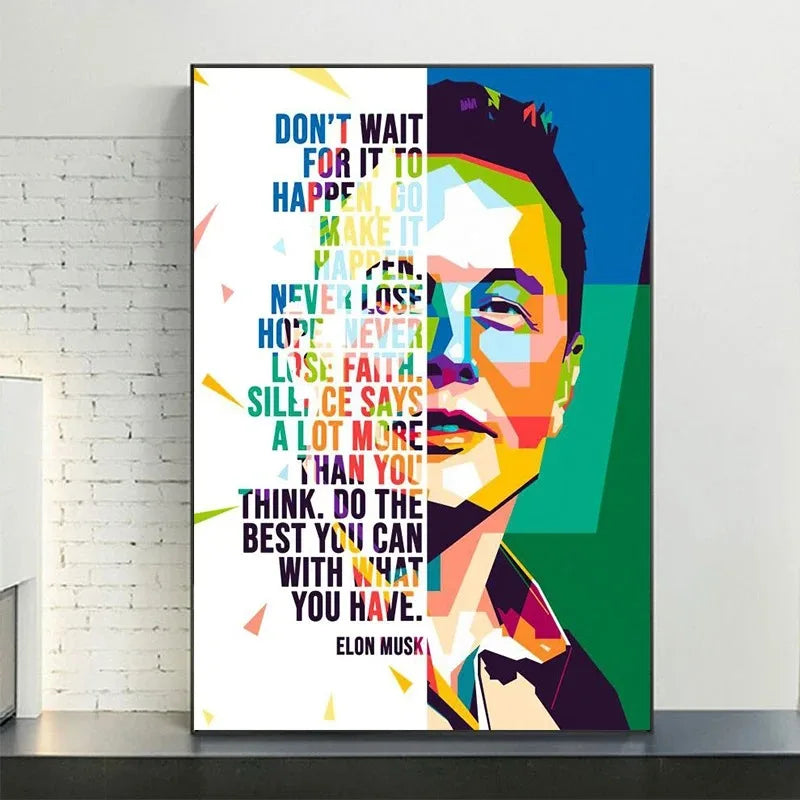 Stunning Modern Art Canvas Print of Elon Musk - A Unique Touch to Your Home Decor