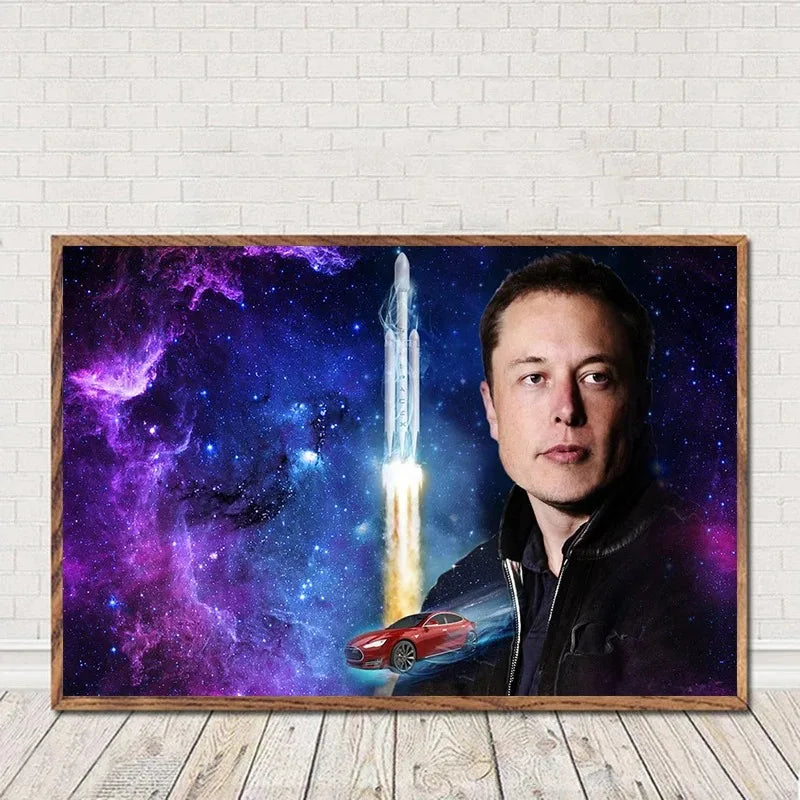 Stunning Modern Art Canvas Print of Elon Musk - A Unique Touch to Your Home Decor