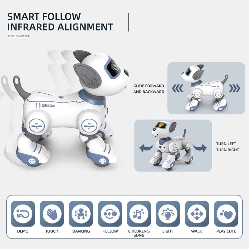 Exciting Programmable Remote Control Robot Dog - Interactive Voice Command & Music for Kids!