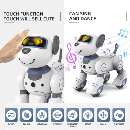 Exciting Programmable Remote Control Robot Dog - Interactive Voice Command & Music for Kids!