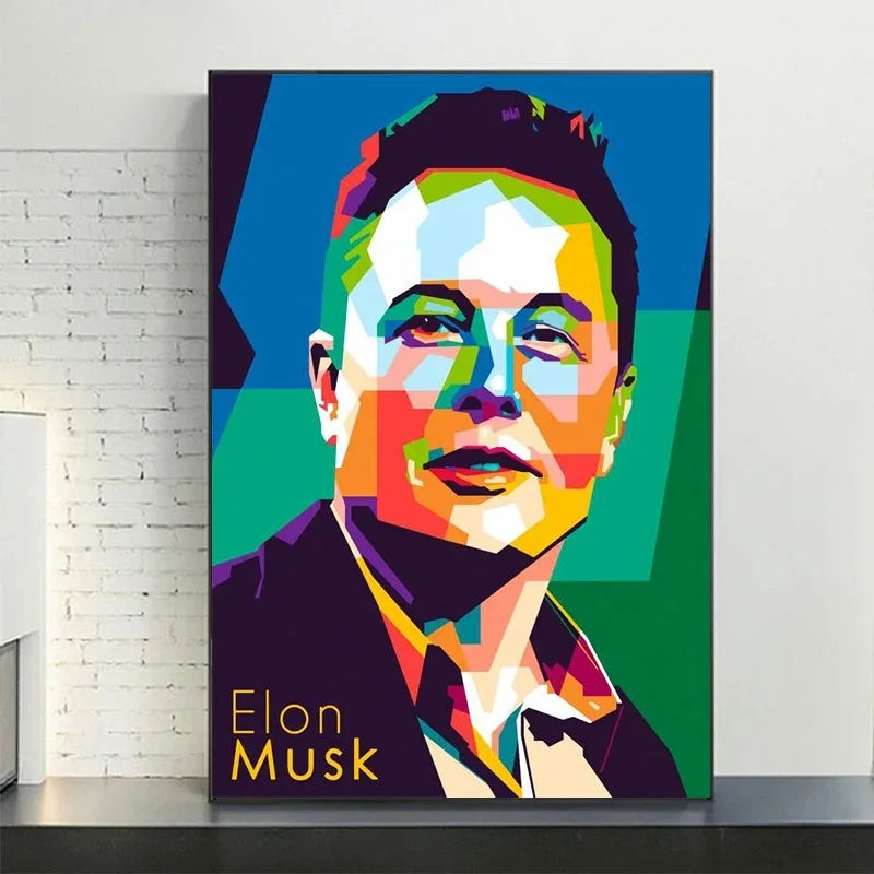 Stunning Modern Art Canvas Print of Elon Musk - A Unique Touch to Your Home Decor