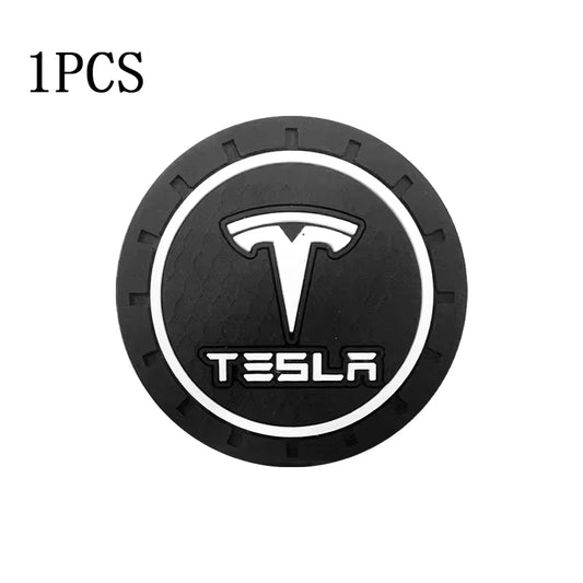 Car Coaster Water Cup Bottle Holder Anti-Slip Pad Mat for  Model 3 Model S X Model Y Spacex Roadster Auto Tools Accessories